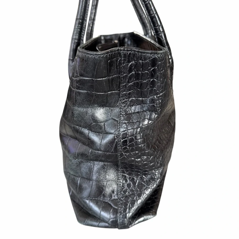 Furla black crocodile